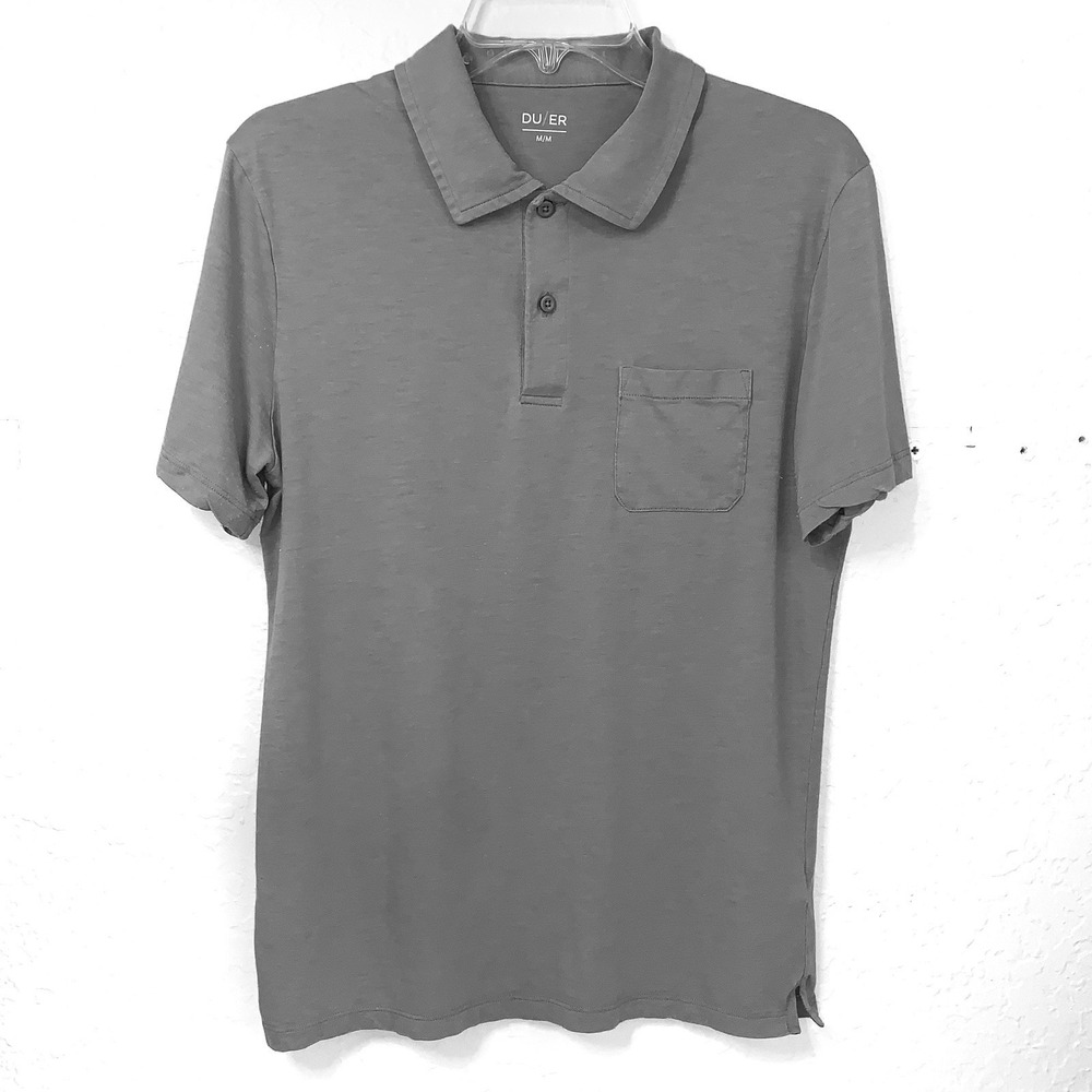 Duer Du/er Air Flow Short Sleeve Polo Shirt Pima Cotton Blend Mens Medium Pocket